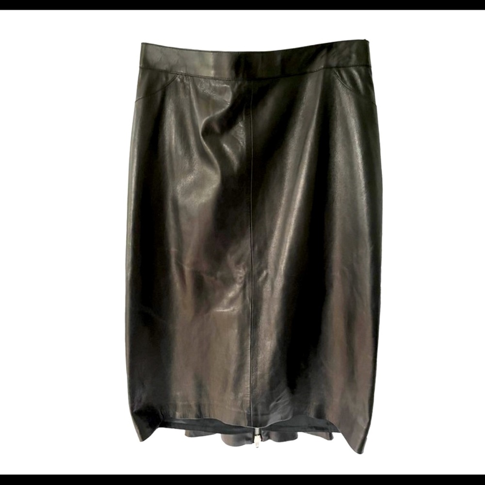 Givenchy Black Zippered Leather Skirt SZ 42 - US is size 10